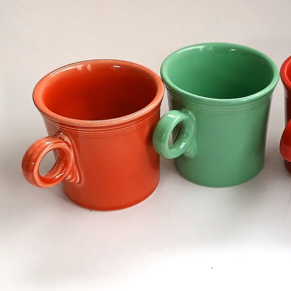 Fiestaware Fiesta Ware Ring Handle 4 Coffee Mugs Homer Laughlin 4 Colors HLC - Picture 8 of 9